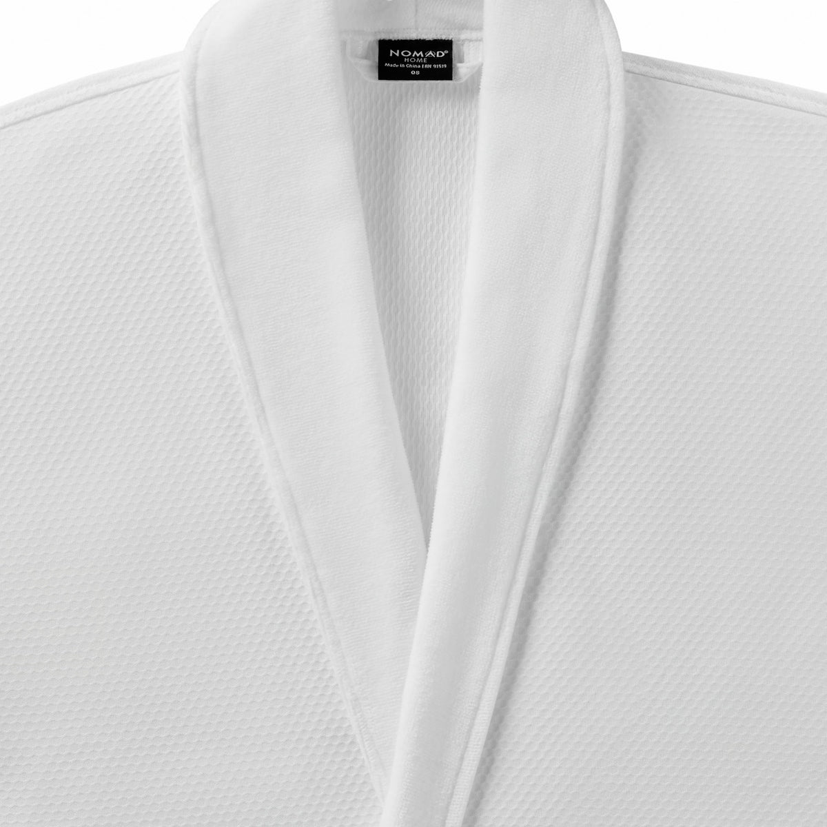 One Size Luxury Bath Robe with Soft Cotton - White