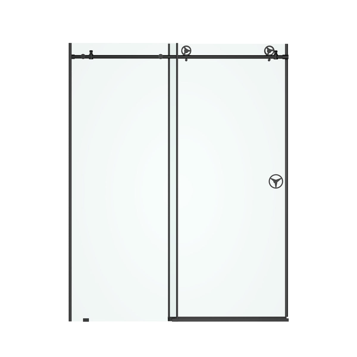 Sliding Frameless Shower Door with Matte Finish - 60" W x 76" H