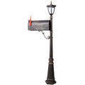 Heavy Duty Cast Aluminum Mailbox with Solar Light - Brown