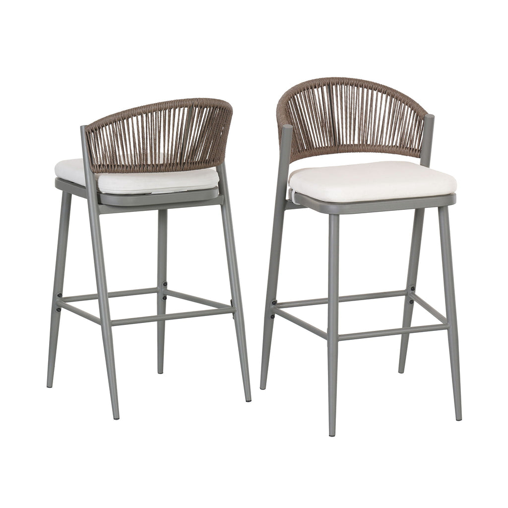 Outdoor Bar Height Metal Frame Counter Stools