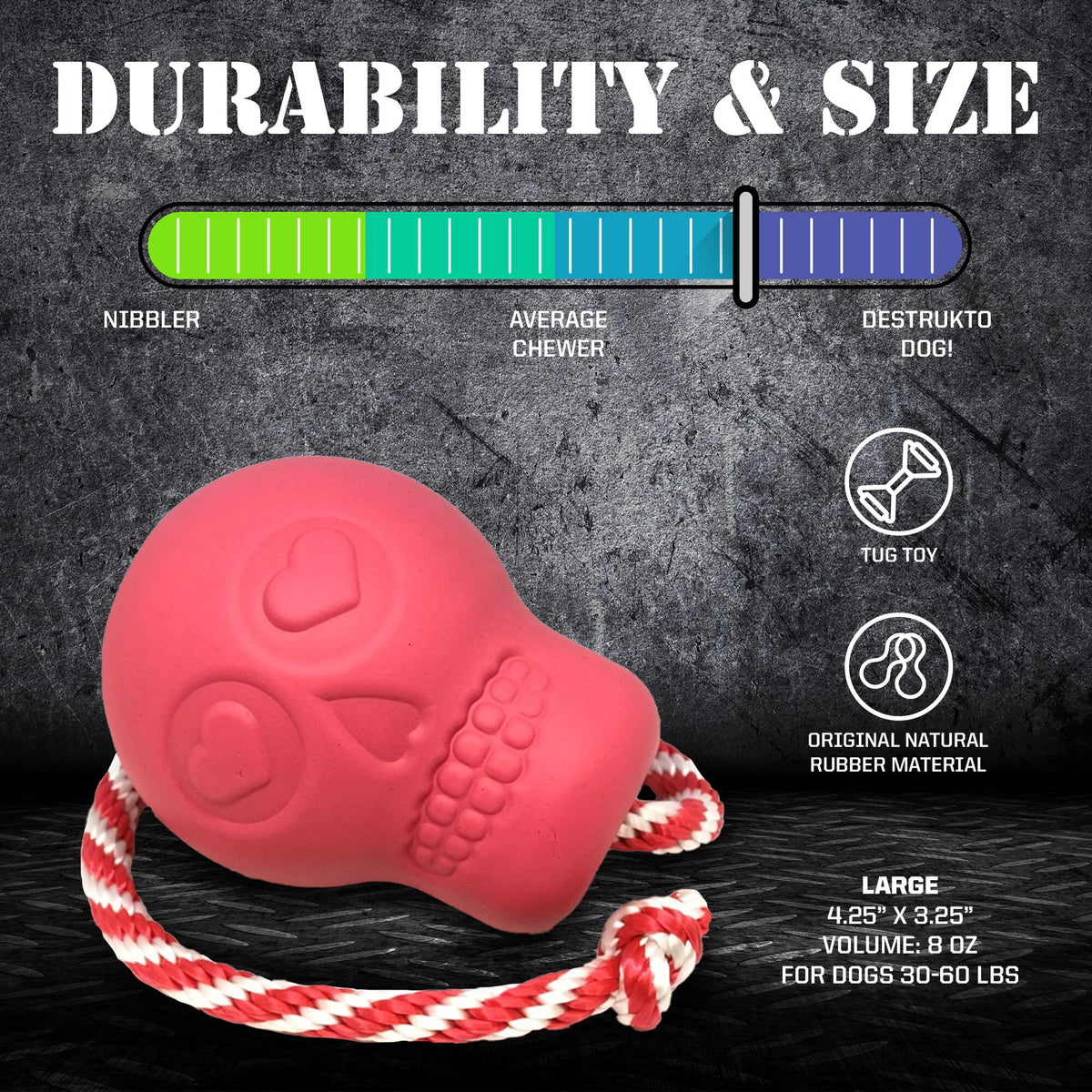 USA-K9 Skull Dog Chew Toy & Treat Dispenser - Made in USA | SodaPup