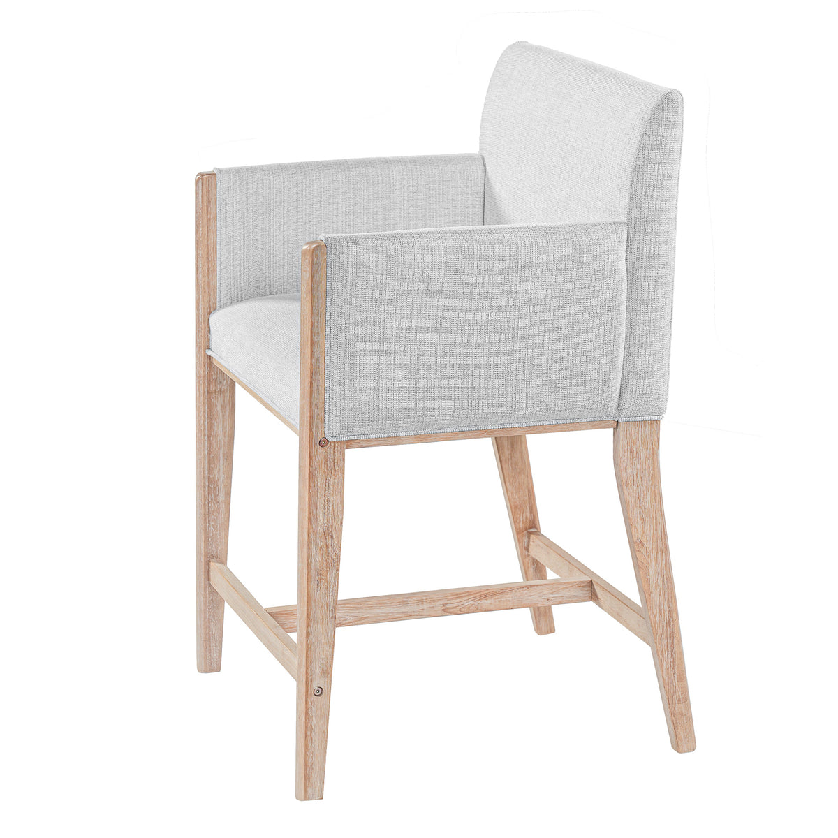 24'' Seat Height Upholstered Counter Stools with Arms - Set of 2 - Natural