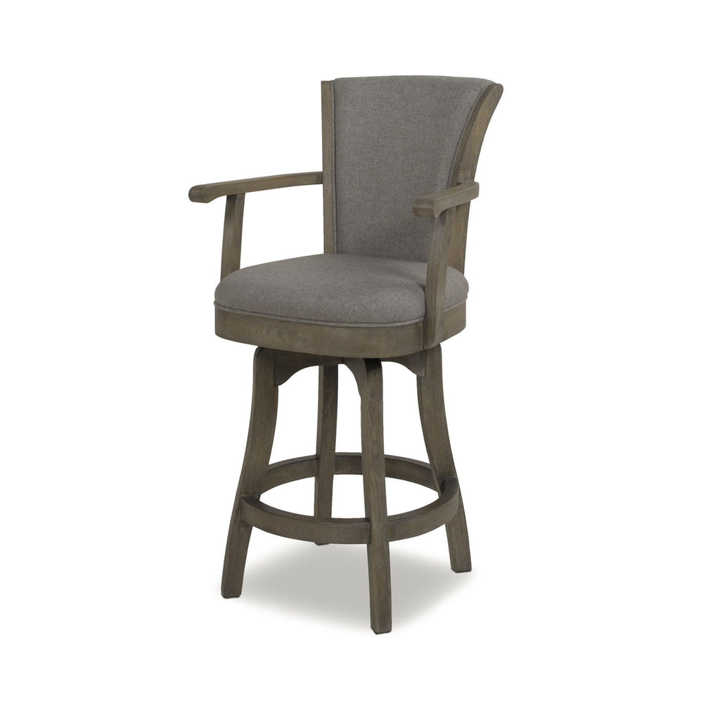 Swivel Counter Height Bar Stool with High Backrest and Solid Hardwood - Multiple Colors