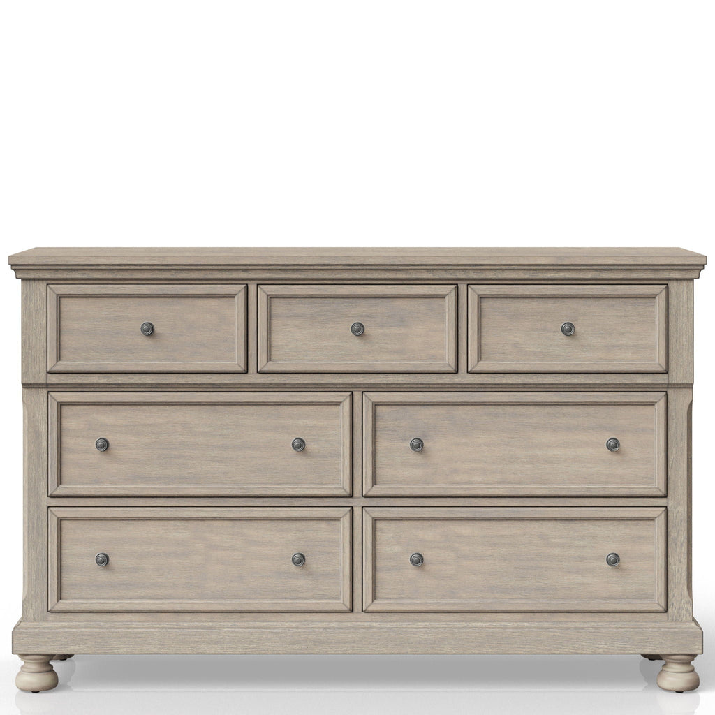 Seven Drawer Dresser with Spacious Storage - Antique Gray