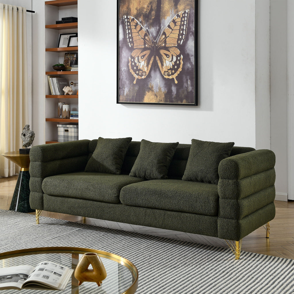Streamline Sectional Sofa with Art Deco Design - Multiple Colors