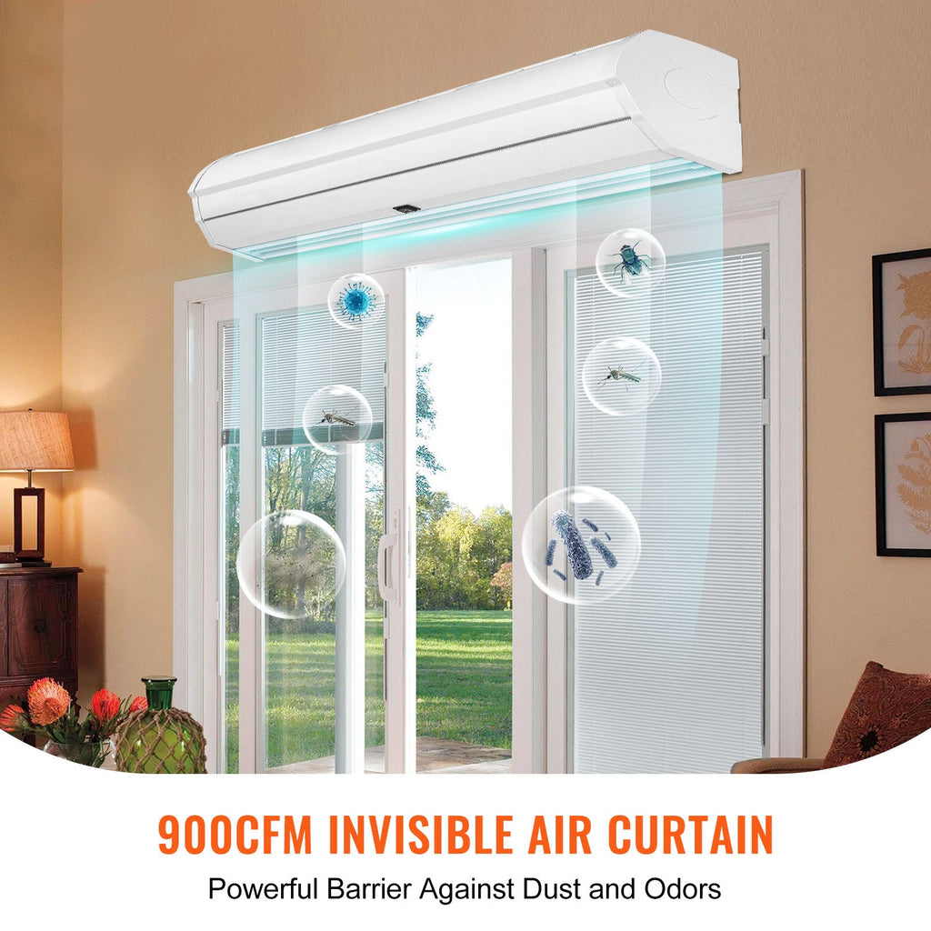 36" Commercial Indoor Air Curtain with 900 CFM and 2 Speeds - White