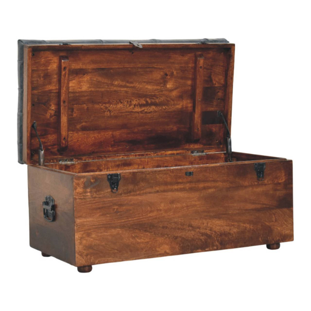 Solid Wood Storage Bench with Ample Storage - California Walnut