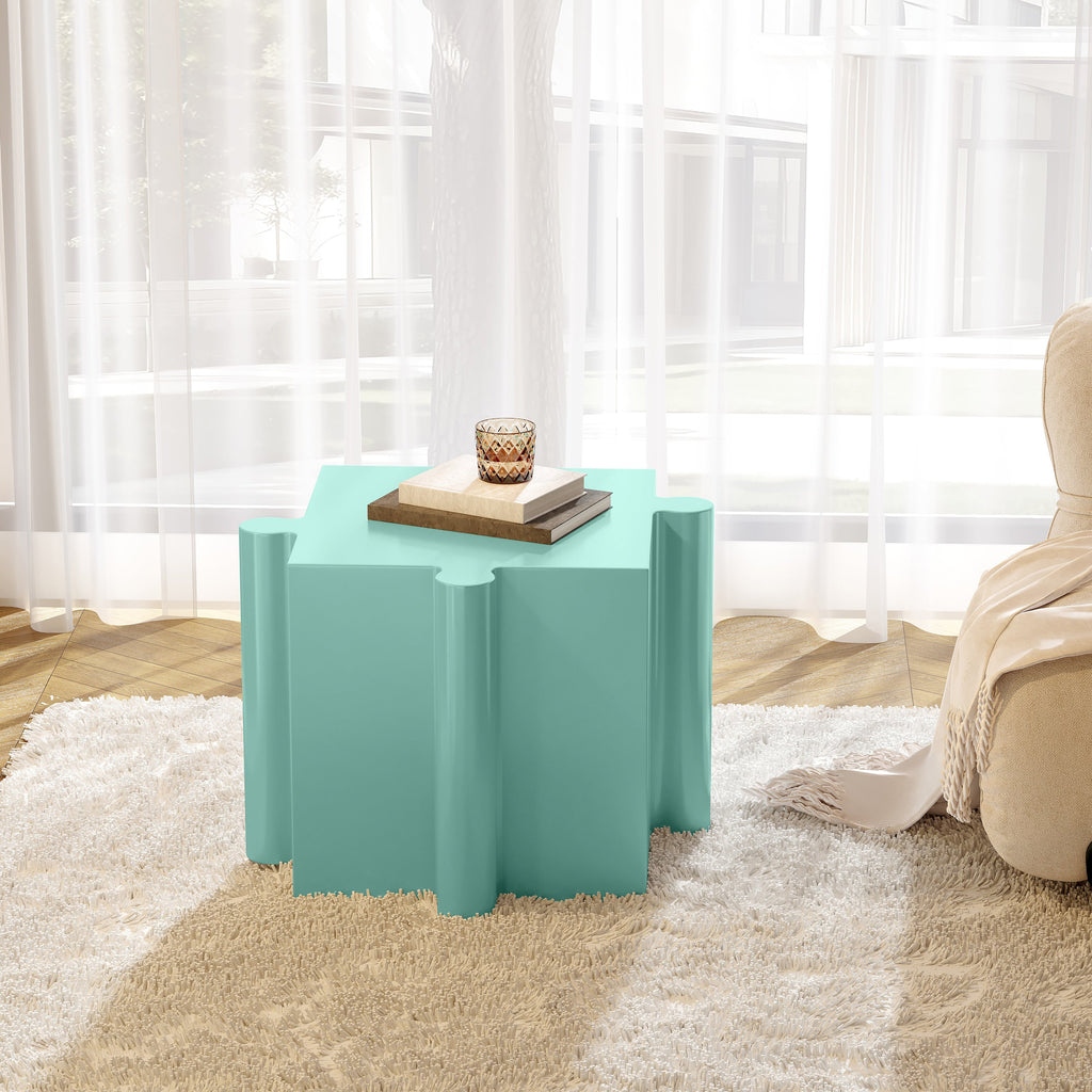 Puzzle Art Side Table with Modular Puzzle Design - Magnesium Oxide
