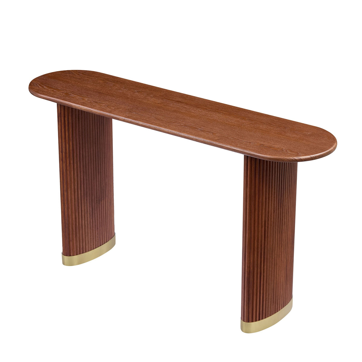 Modern Entryway Console Table with Stainless Steel Legs - Brown or Black