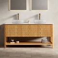 Sharma 60" Bathroom Vanity with Sinks and Storage - White