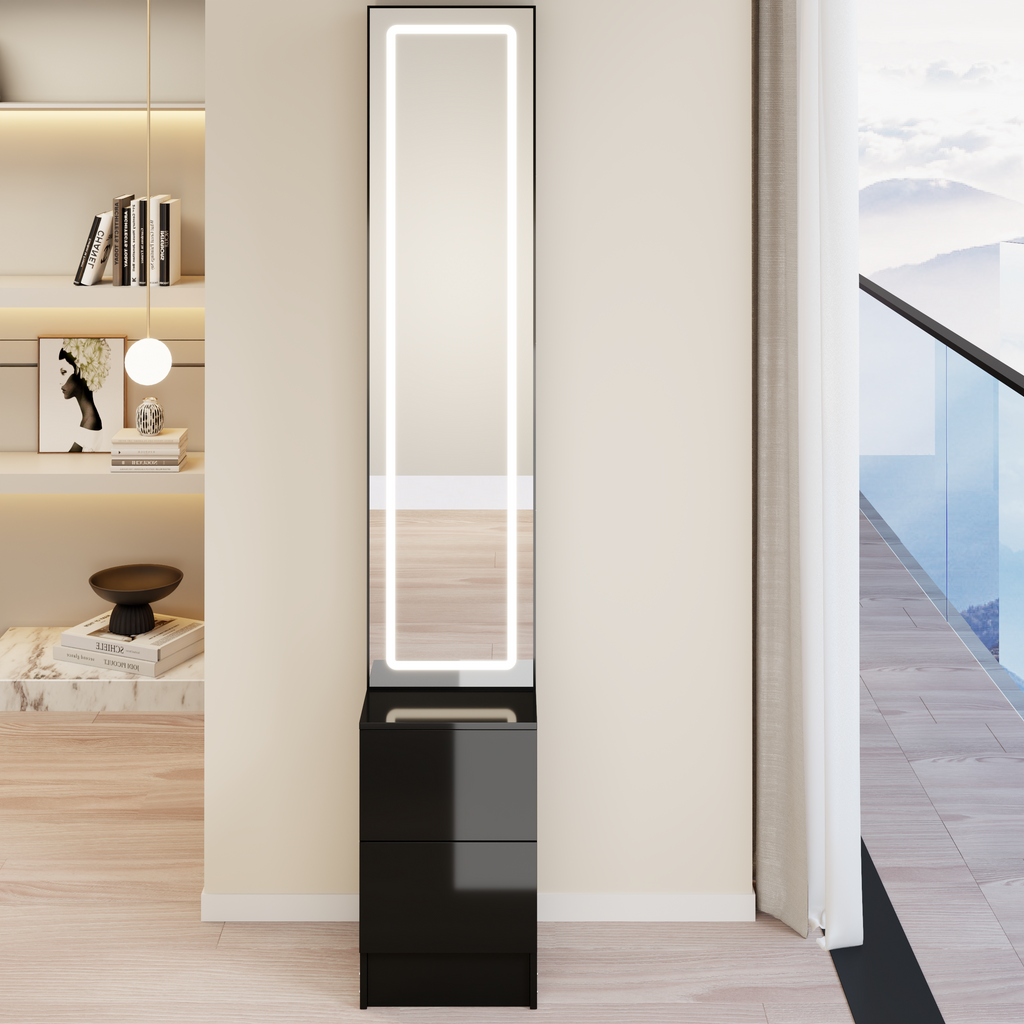 LED Dressing Mirror Cabinet with Adjustable Brightness - MDF