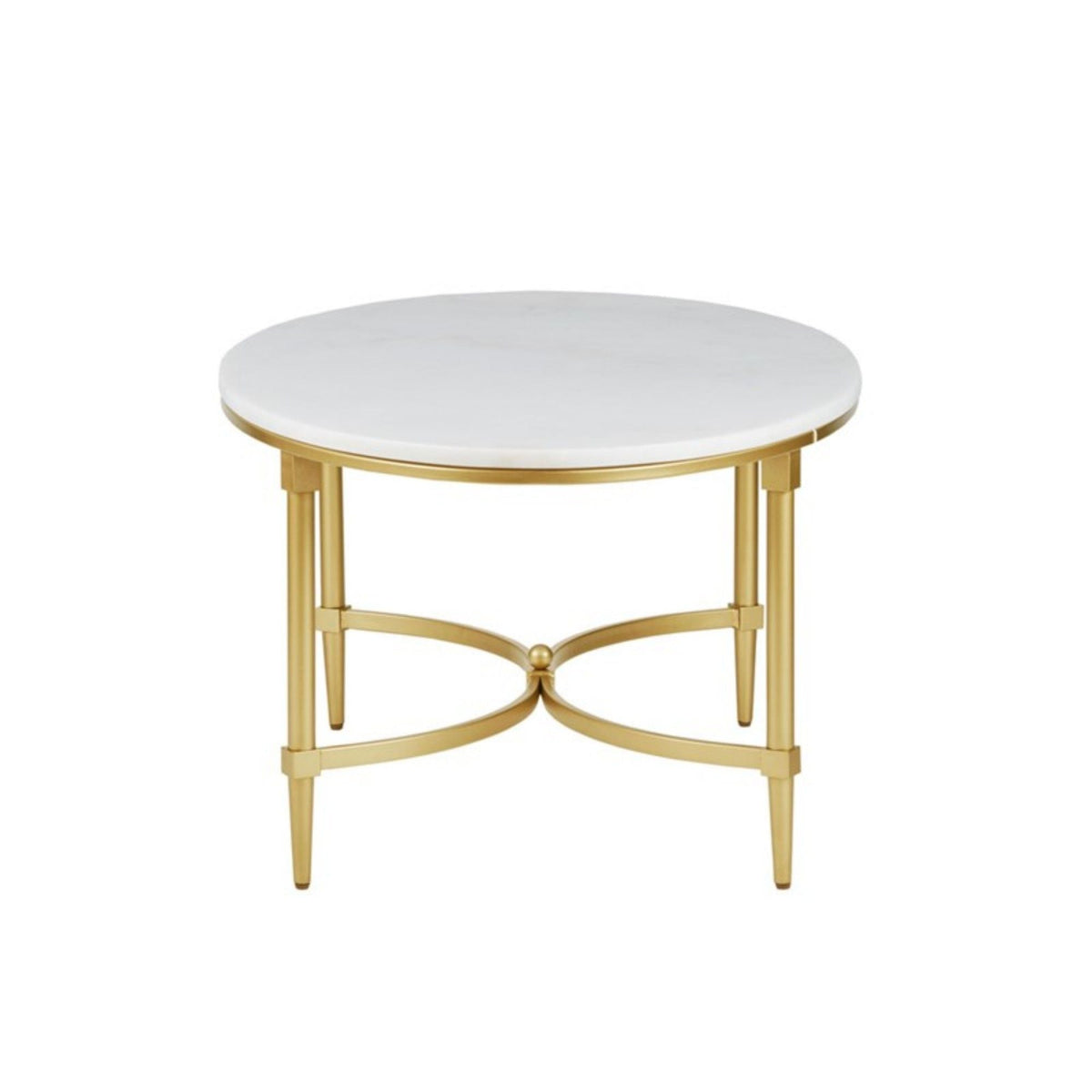 White Marble Coffee Table with Gold Metal Legs - Bordeaux