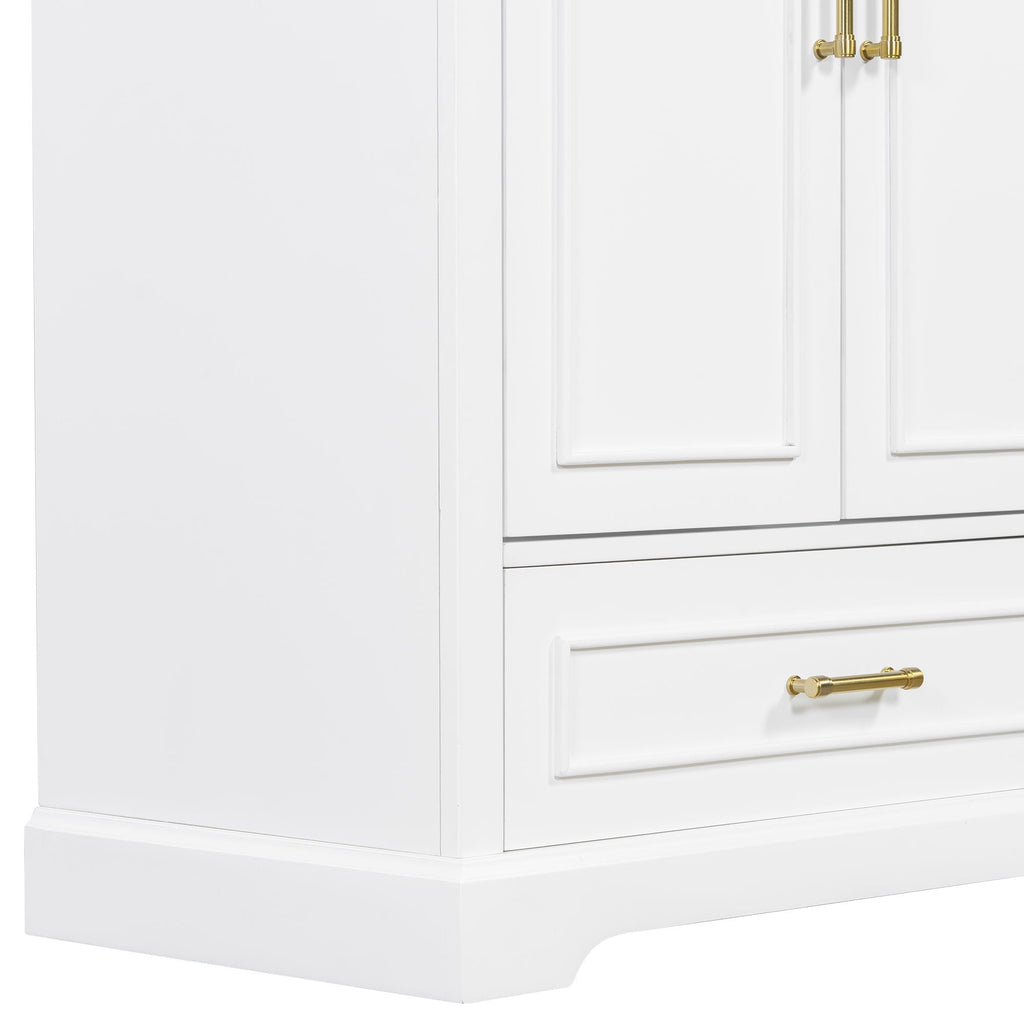 Bathroom Vanity with Sink and Soft Close Doors - White, Black, Green, or Gray