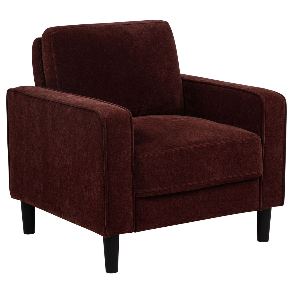 Ruth Fabric Upholstered Track Arm Accent Chair Rust Red