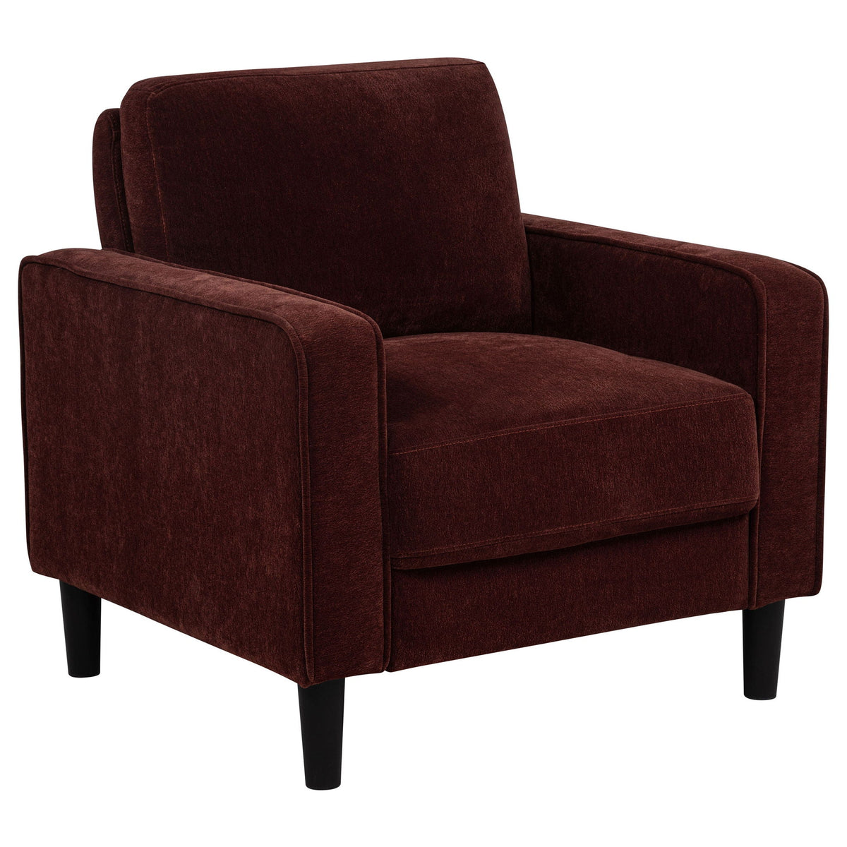 Ruth Fabric Upholstered Track Arm Accent Chair Rust Red