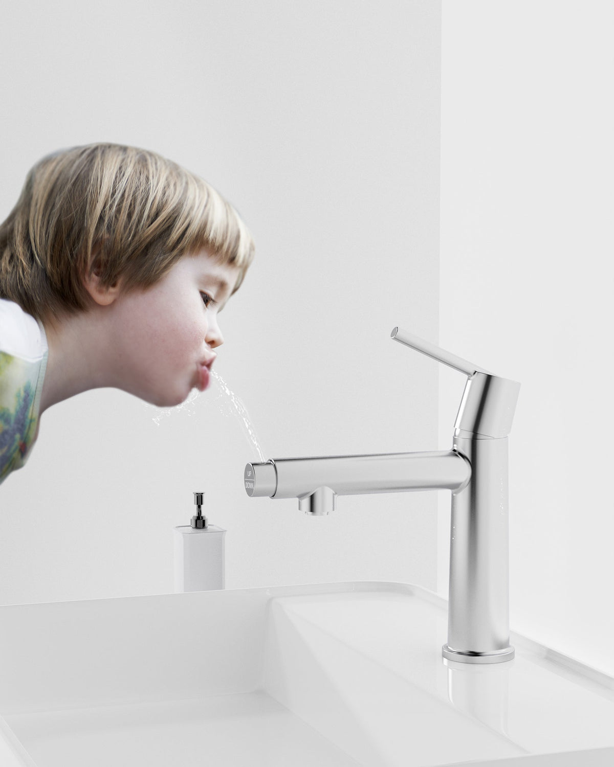 Chrome Single Handle Bathroom Faucet with Dual-Function - Polished Chrome