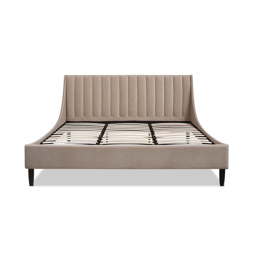 Vertical Tufted Modern Headboard Platform Bed Set with Upholstered Finish - Multiple Colors