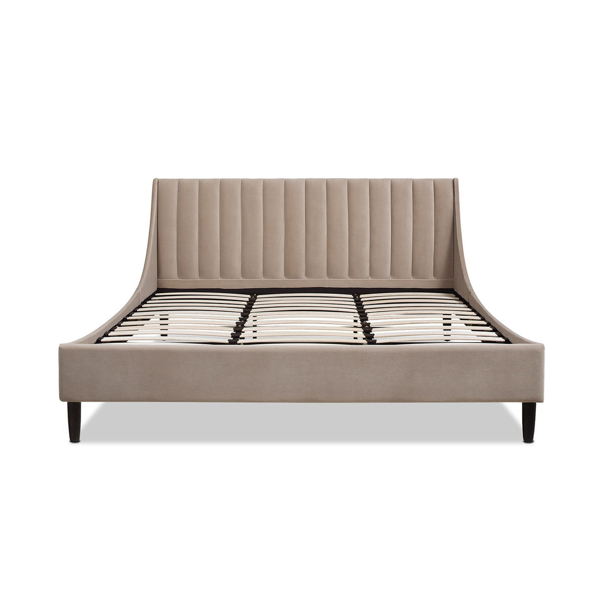 Vertical Tufted Modern Headboard Platform Bed Set with Upholstered Finish - Multiple Colors