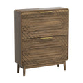 Freestanding Shoe Cabinet with Flip Top Drawers - Walnut