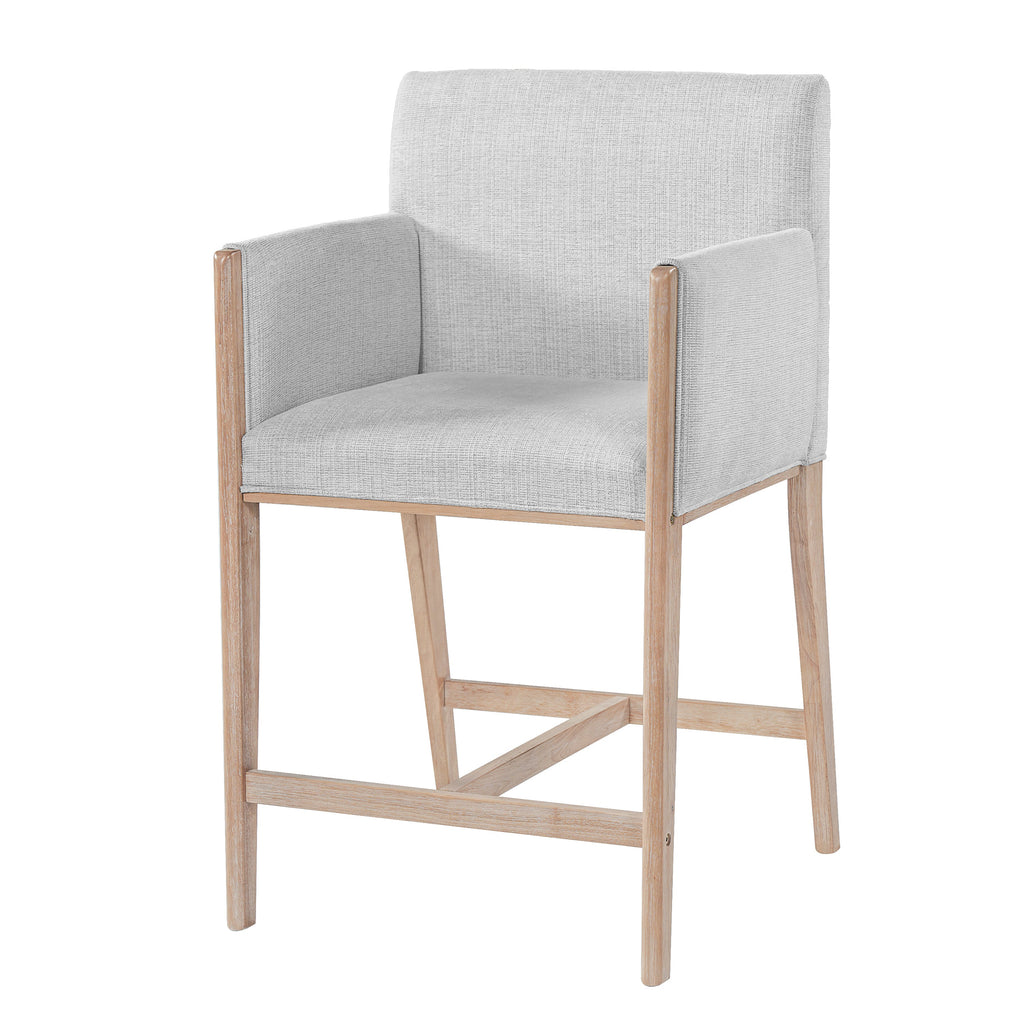 24'' Seat Height Upholstered Counter Stools with Arms - Set of 2 - Natural