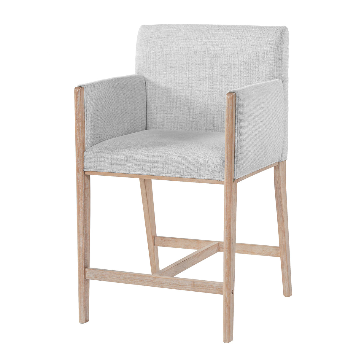 24'' Seat Height Upholstered Counter Stools with Arms - Set of 2 - Natural
