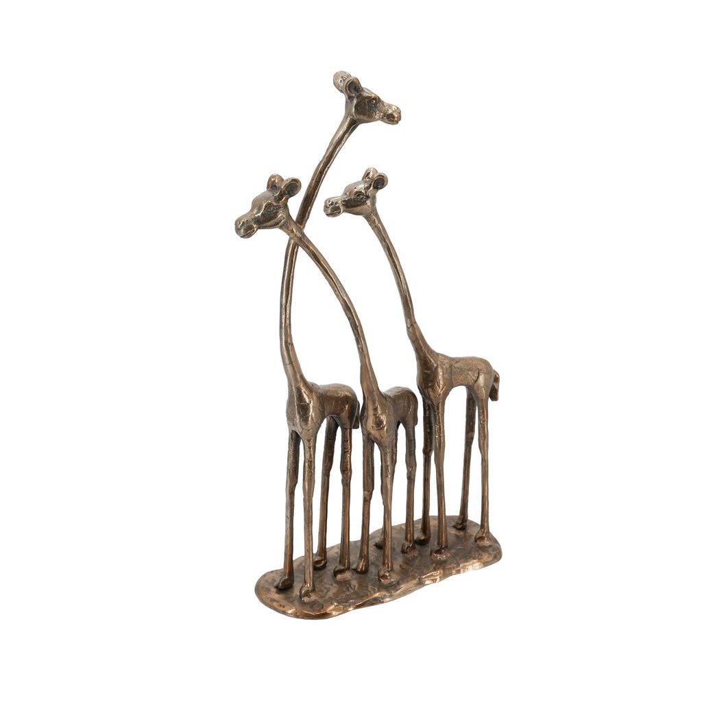 Giraffe Sculpture Animal Statue Decor with Antique Bronze Finish