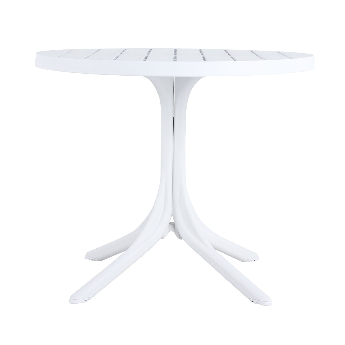 Modern Round Dining Table with Waterproof, UV-Resistant Finish - White