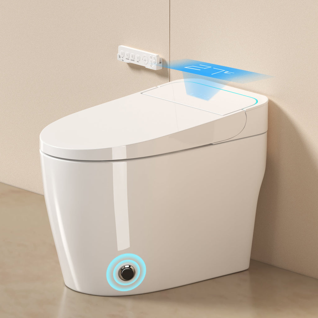 Smart One-Piece Toilet with Bidet and Auto Seat - White