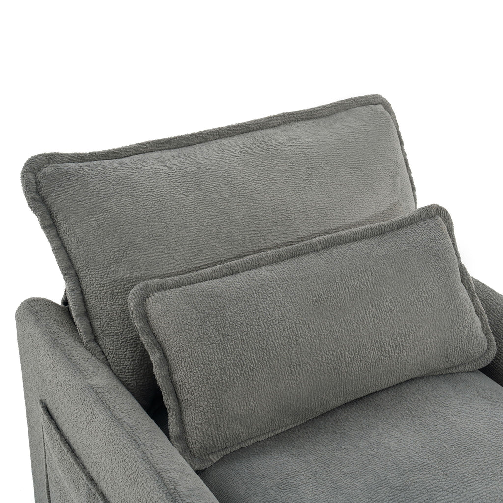 Modern Single Seat Accent Chair with Side Storage Pockets - Multiple Colors
