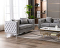 Gray Loveseat with Button Tufting - Lorreto