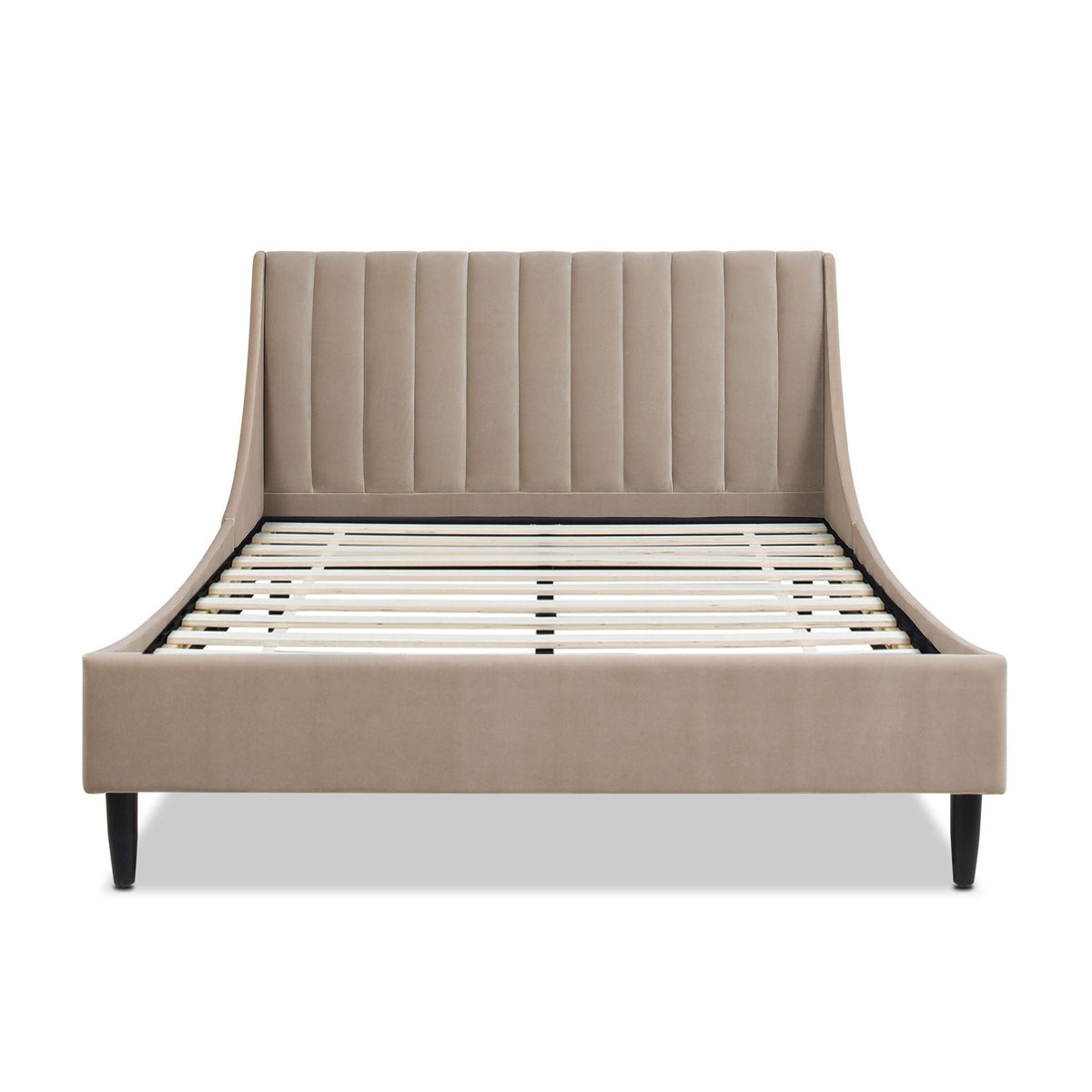 Vertical Tufted Modern Headboard Platform Bed Set with Upholstered Finish - Multiple Colors