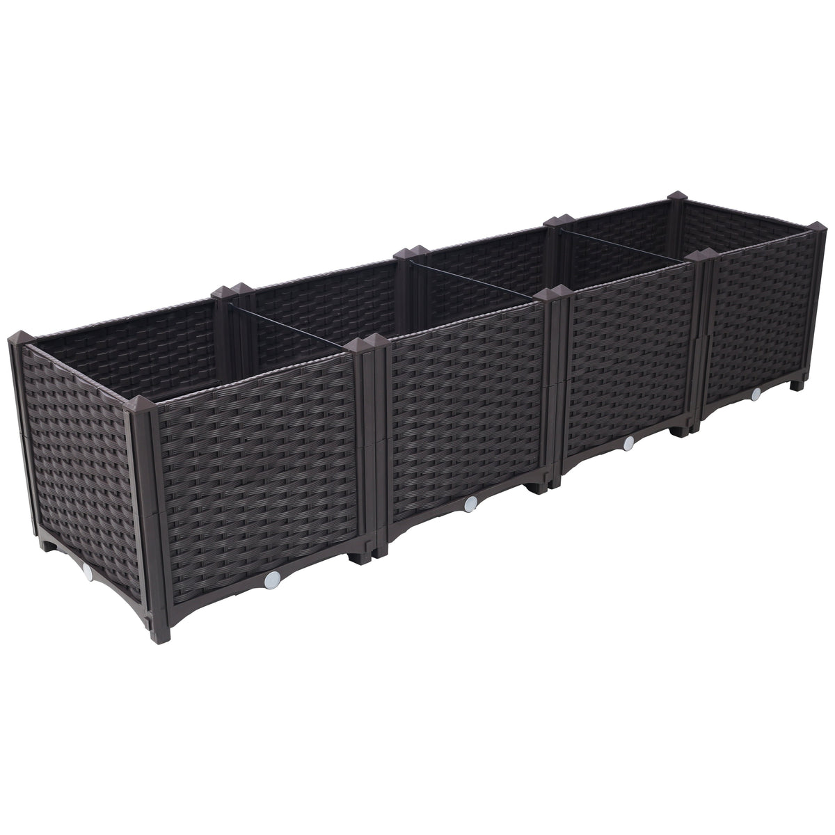Deep Raised Garden Bed Plastic Planter Box with Self-Watering System - Polypropylene