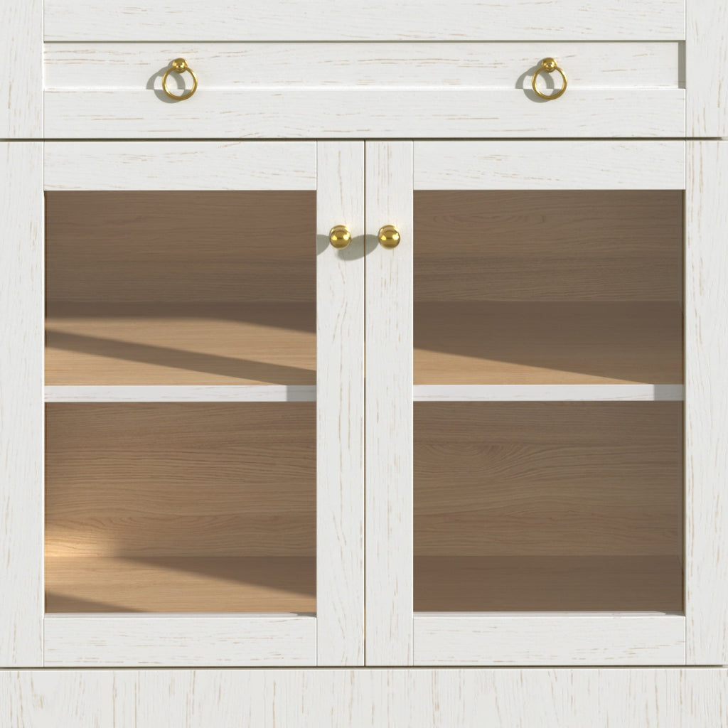 70" Tall Arched Bar Cabinet with Wine Storage and Adjustable Shelf - MDF & Metal