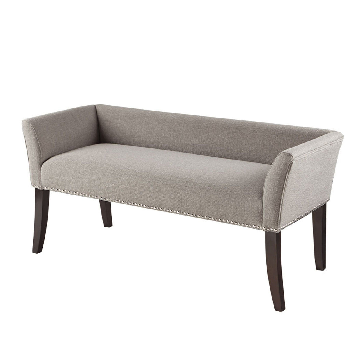 Elegant Design Upholstered Bench with Solid Wood Frame - Gray, Beige or Dark Gray