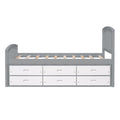 Solid Wood Twin Storage Bed with 6 Drawers - Multiple Colors