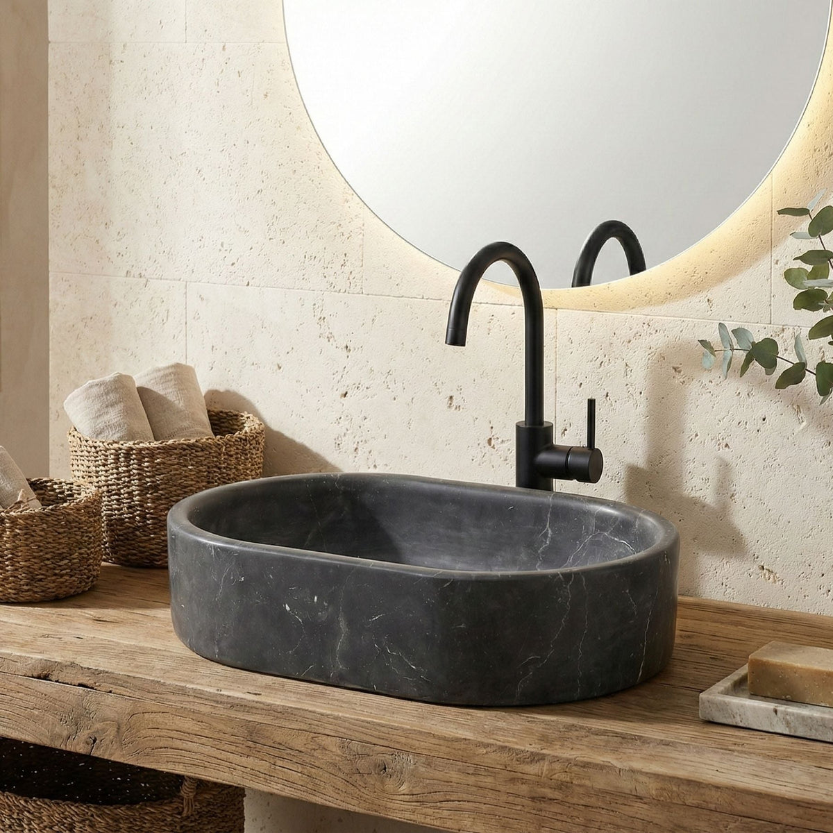 Semi Polished Bathroom Vessel Sink
