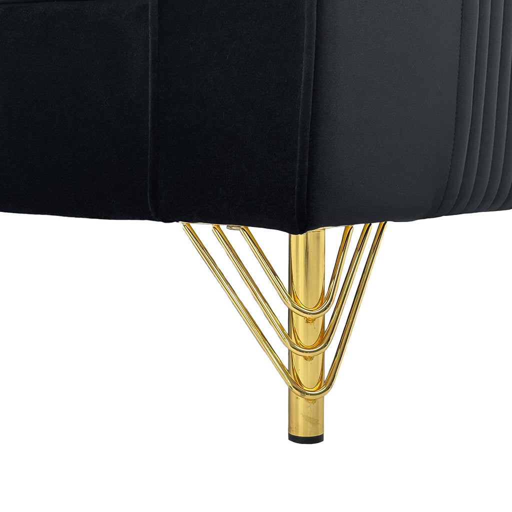 Luxury Velvet Sofa with Plush Cushions - Velvet