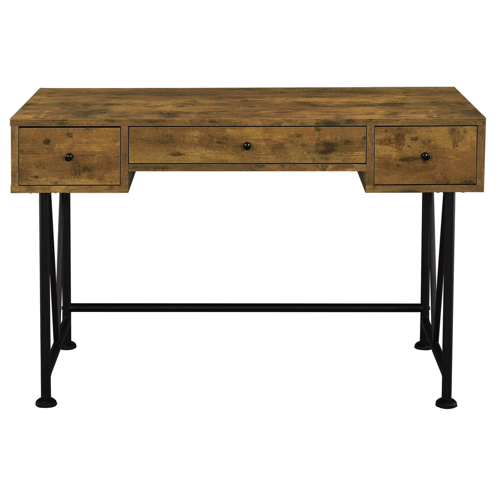 Analiese 2-piece Computer Desk Bookcase Set Rustic Nutmeg
