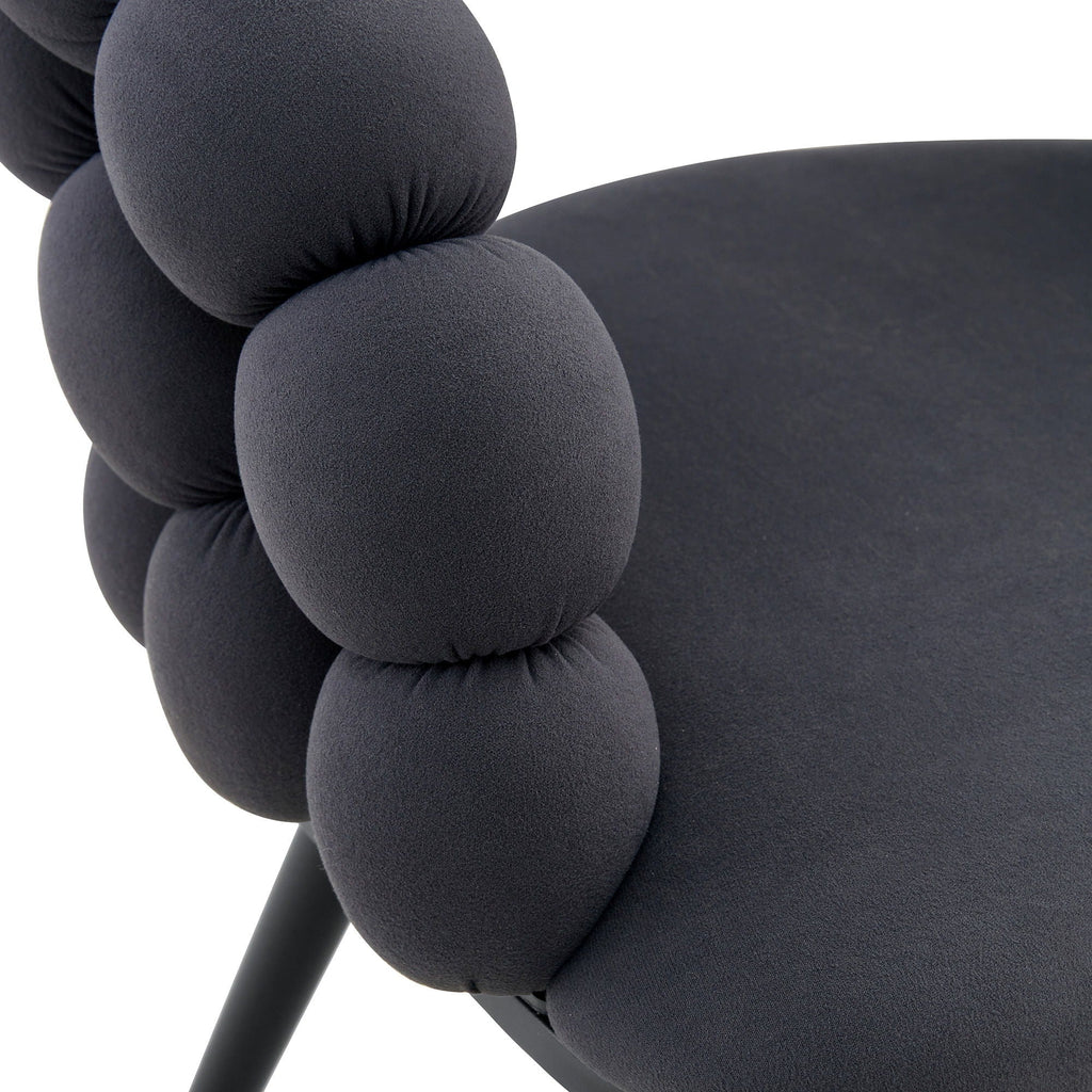 Ball Chain Bubble Dining Chair Set with Sculptural Backrest - Dark Gray, Beige, Orange
