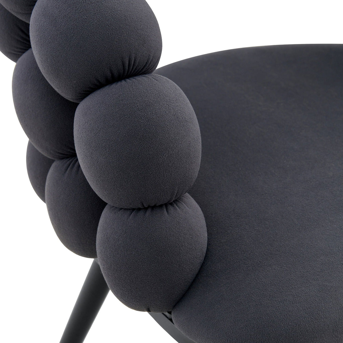 Ball Chain Bubble Dining Chair Set with Sculptural Backrest - Dark Gray, Beige, Orange