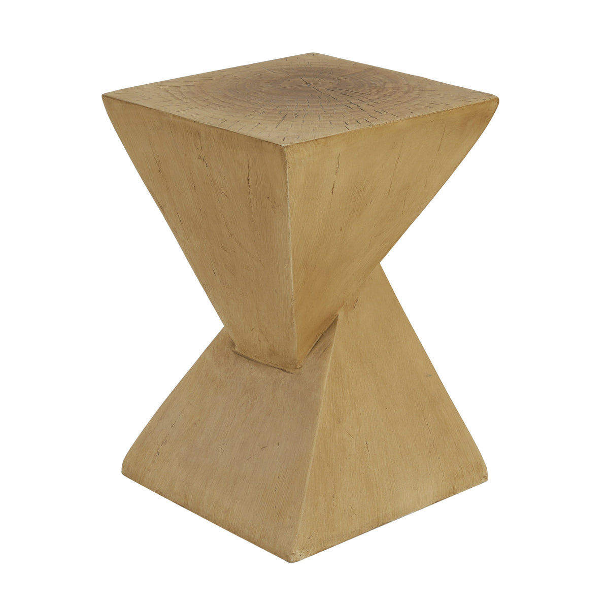 TESS Modern Side Table with Hourglass Design - Wood-Like Finish