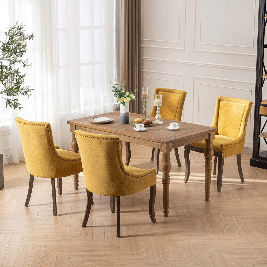 Ultra Side Dining Chair Set with Solid Wood Legs - Multiple Colors