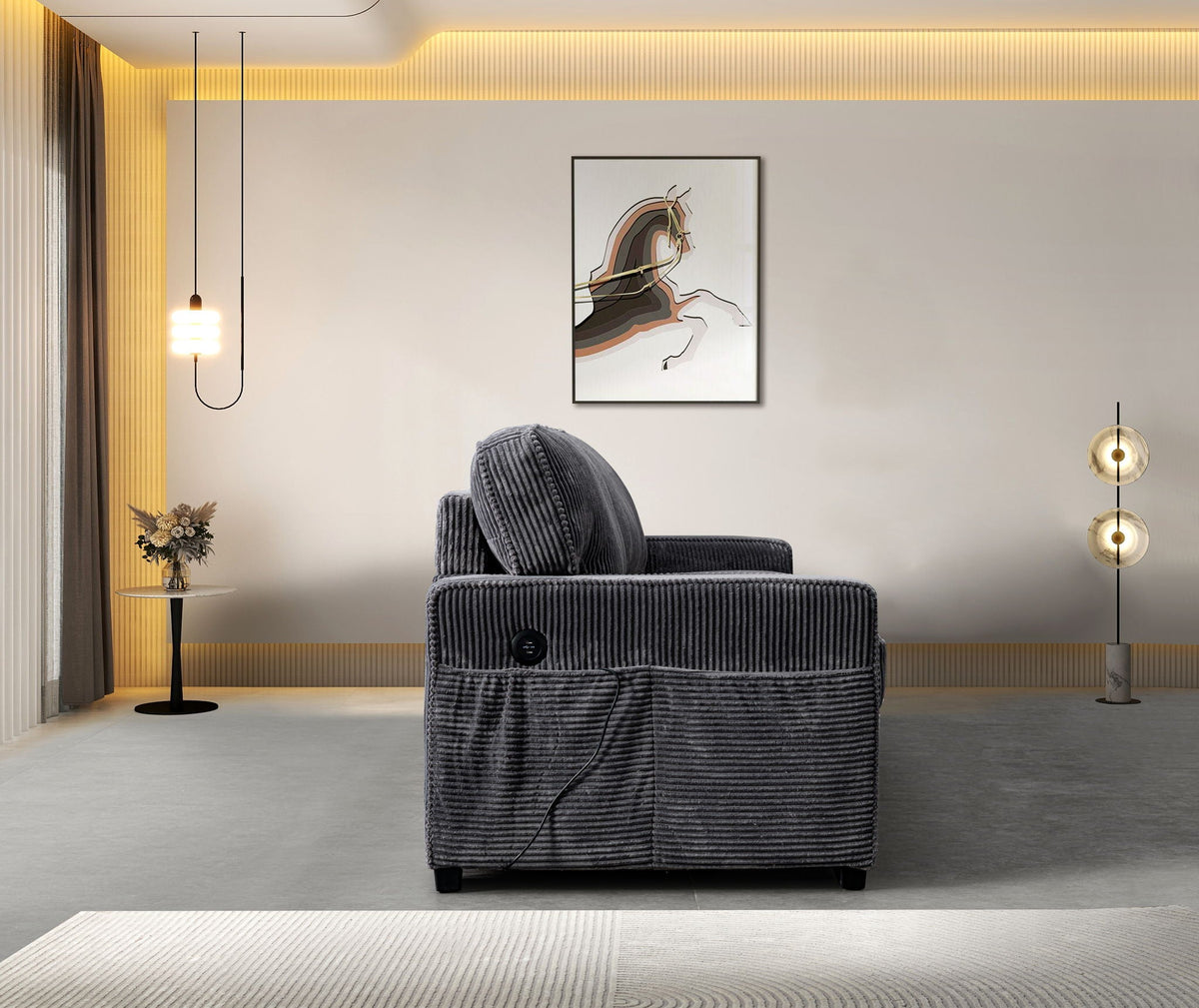 Exceptional Comfort Loveseat with Adjustable Headrests - Beige or Dark Gray