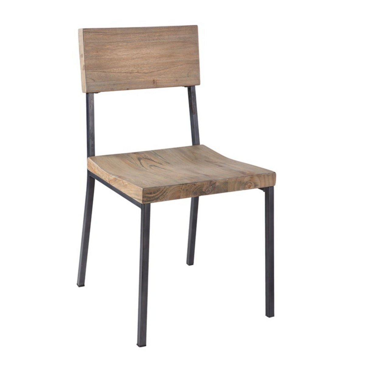 Tacoma Dining Chair Set with Solid Hardwood & Metal Construction - Gray