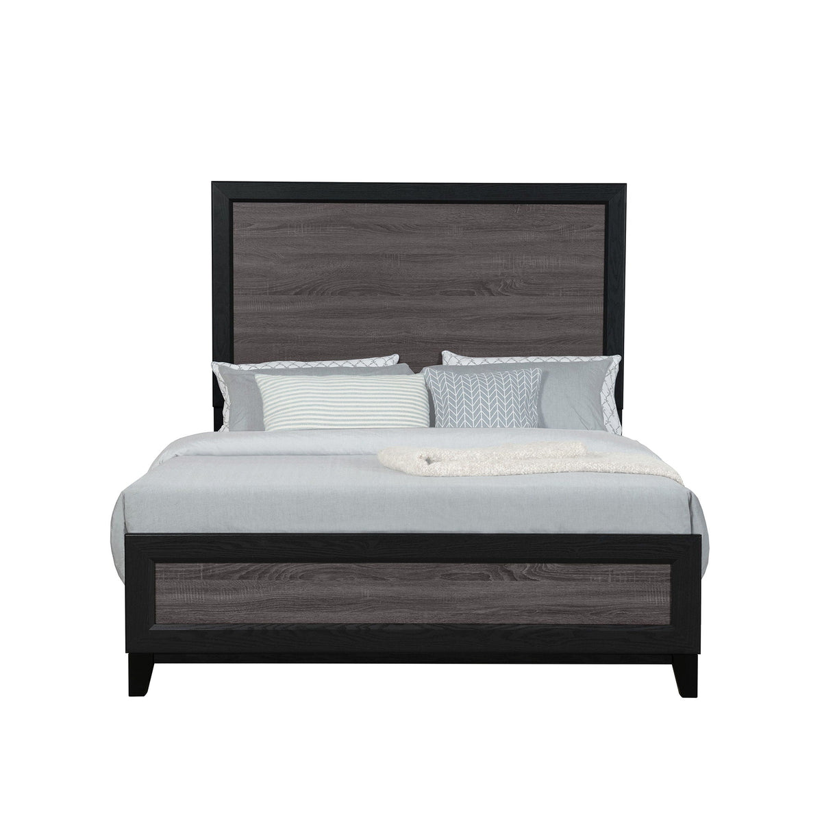 Soluto Platform Bed with Solid Wood and LVL Frame - Black or Dark Gray