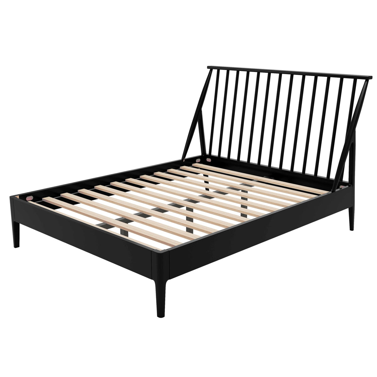 Bohemian Platform Bed with Tall Headboard - Dark Brown or Black
