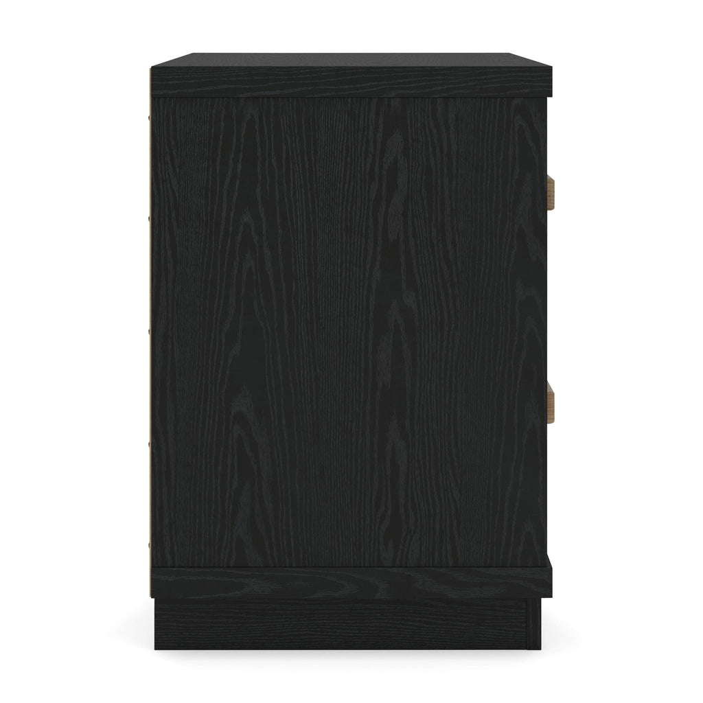 Kozmour - Two Drawer Night Stand - Black / Brown