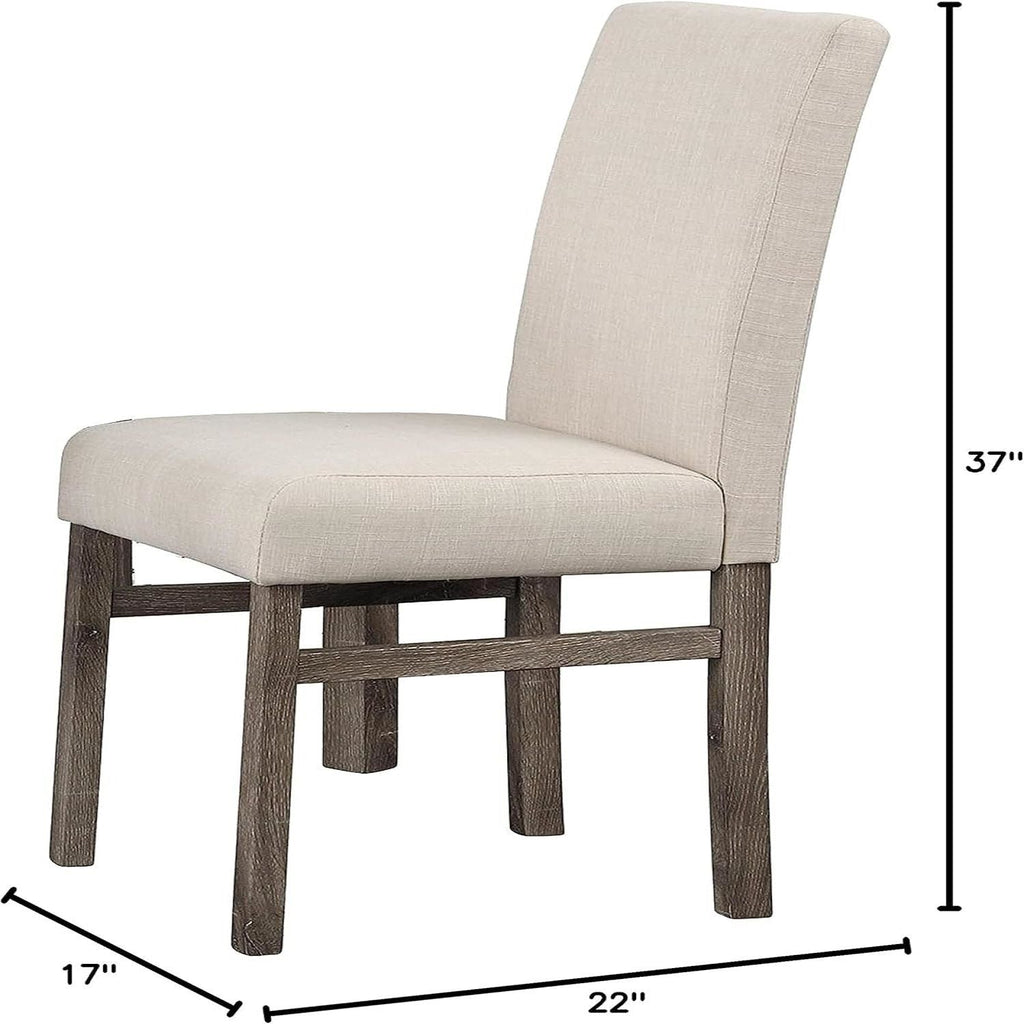 Transitional Upholstered Dining Chair Set with Engineered Wood Frame - Dark Gray or Beige