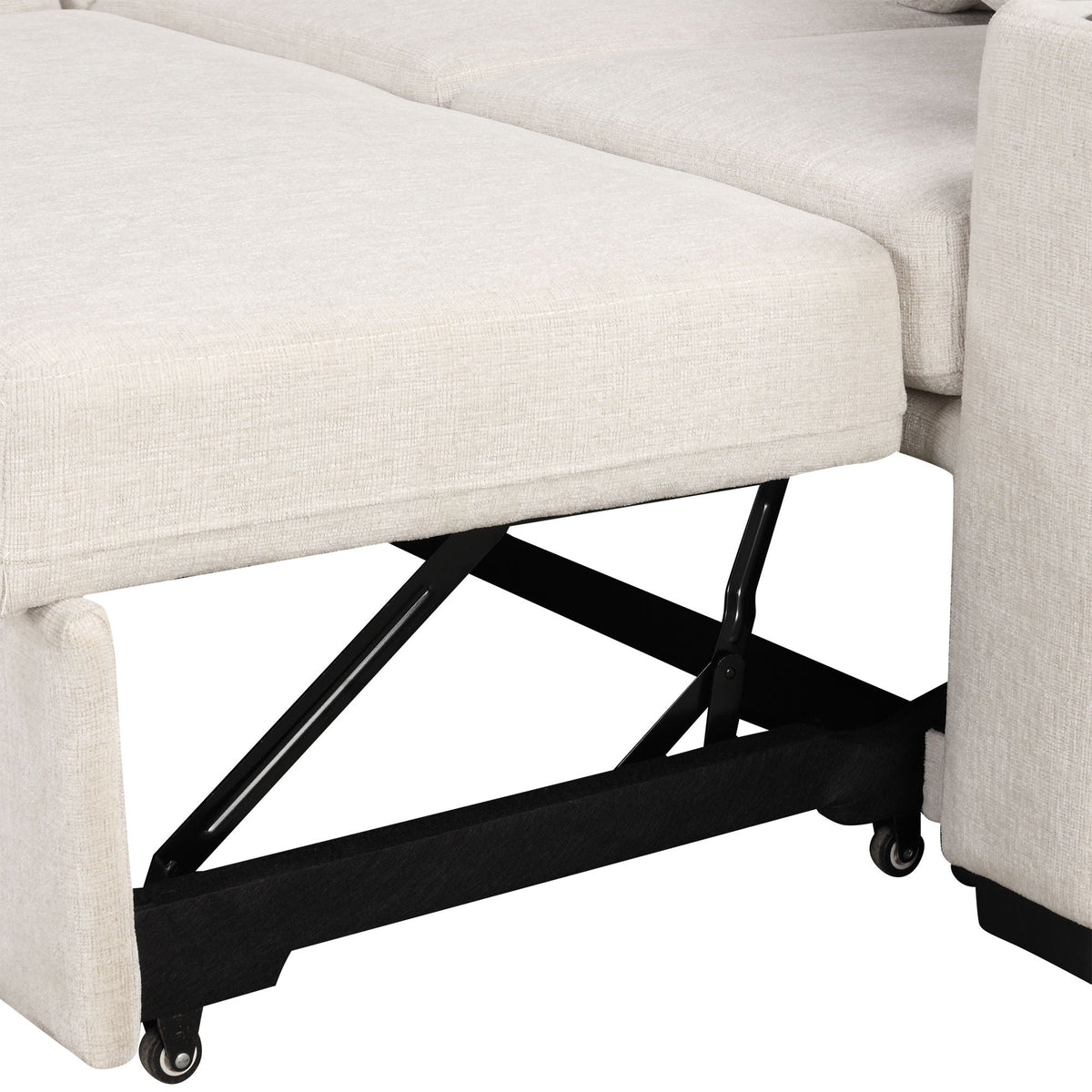 Single Pull Out Sofa Bed with USB Ports and Cup Holders - Dark Gray or Beige