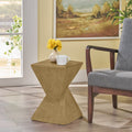 TESS Modern Side Table with Hourglass Design - Wood-Like Finish